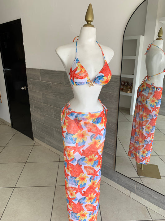 Traje de baño 3pz estrella coral