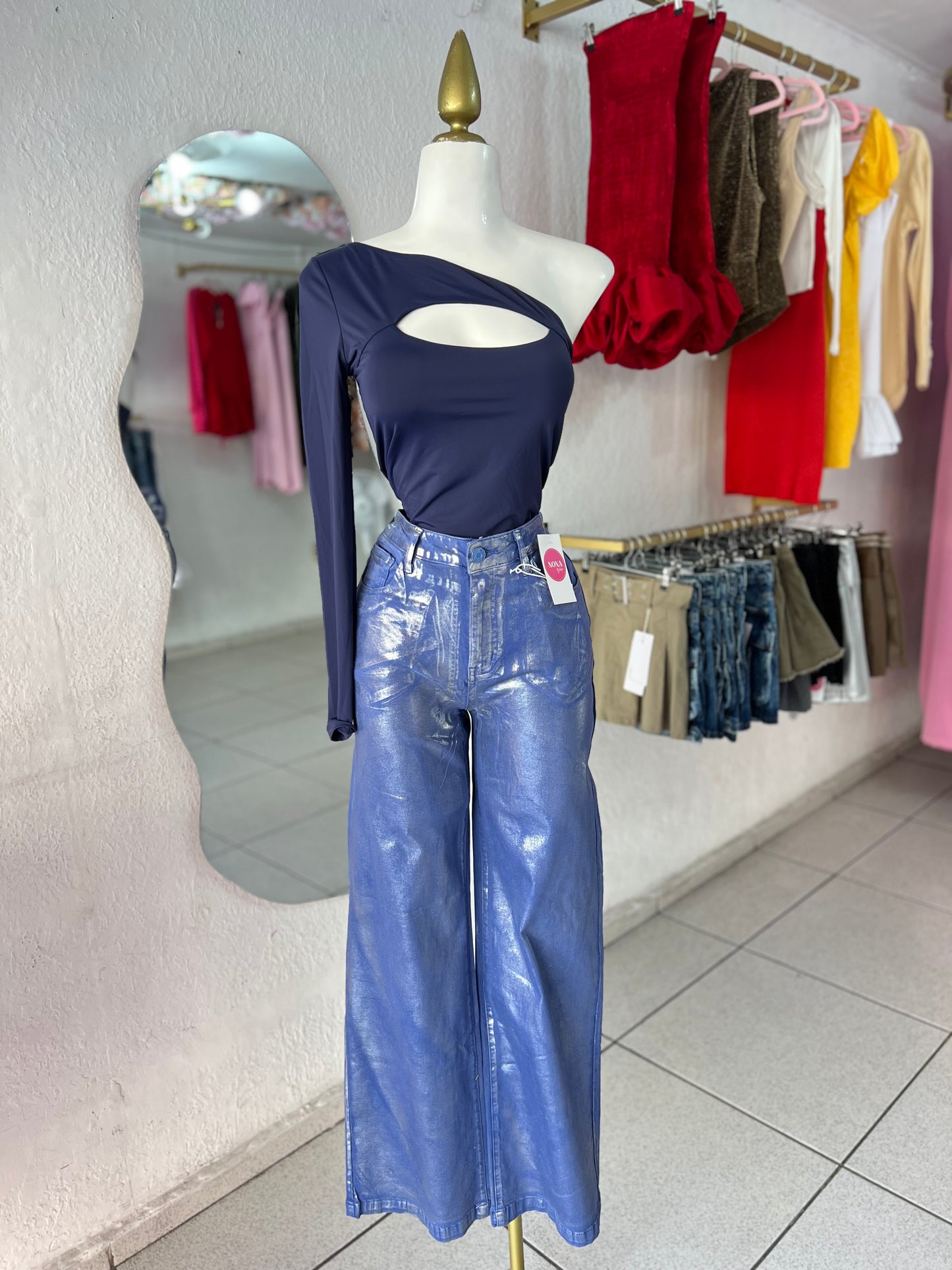 Jeans blue foil