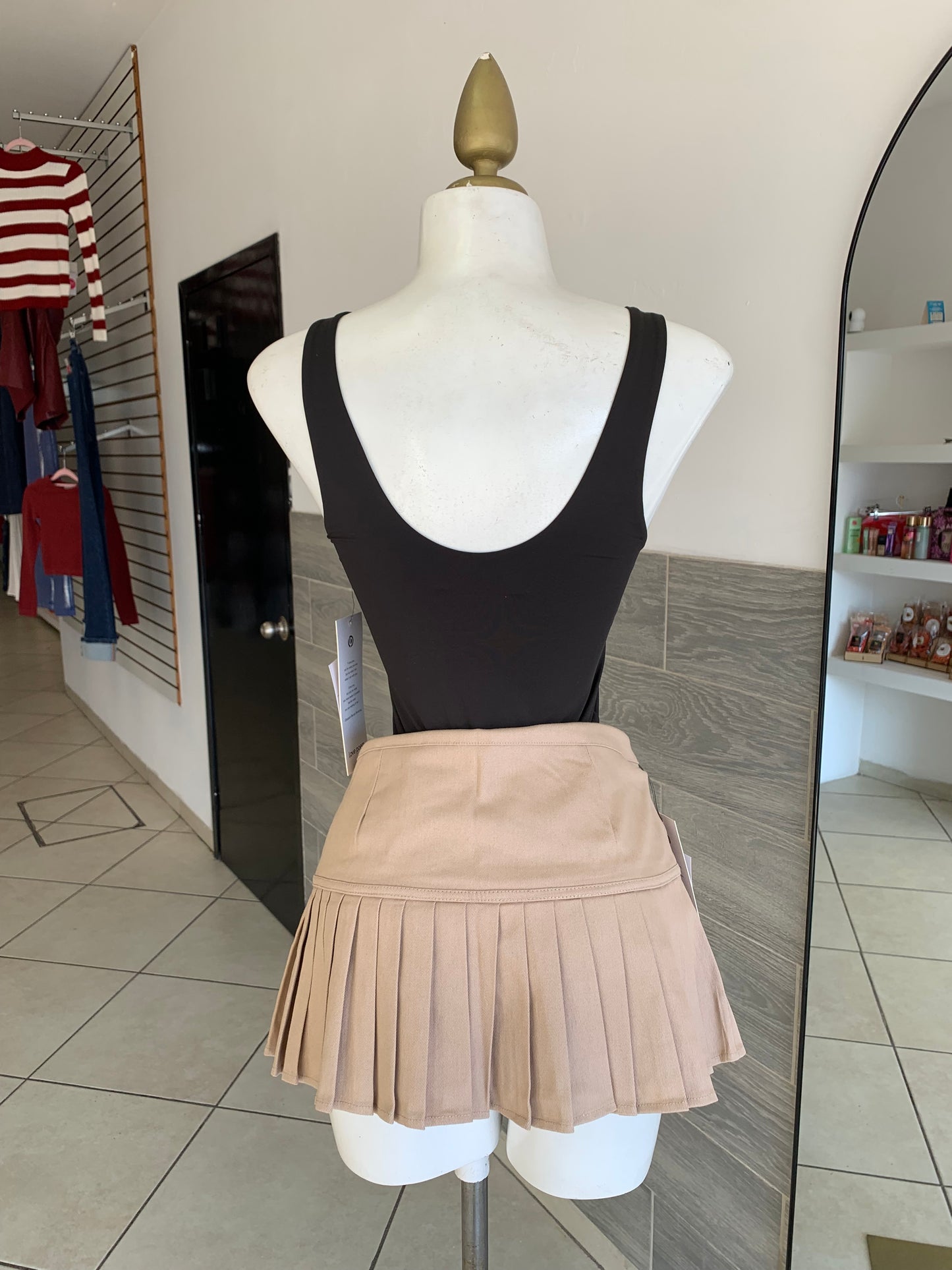 Falda beige bows