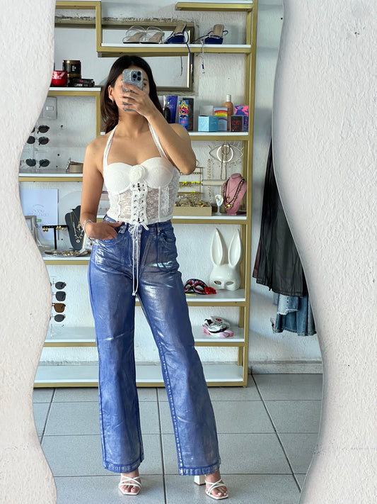 Jeans blue foil