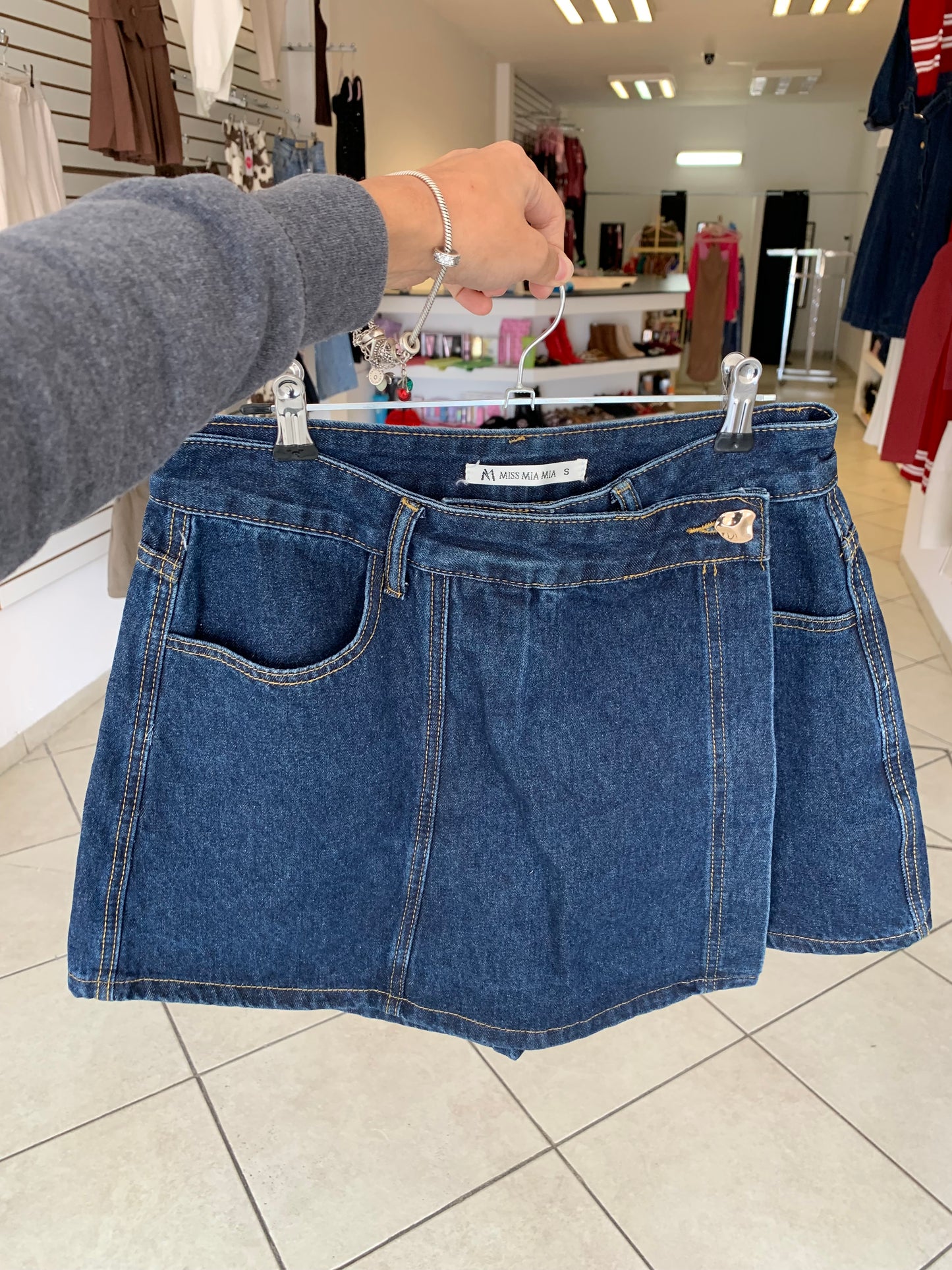 Falda short denim