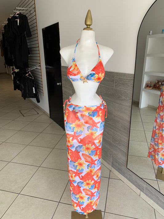 Traje de baño 3pz estrella coral