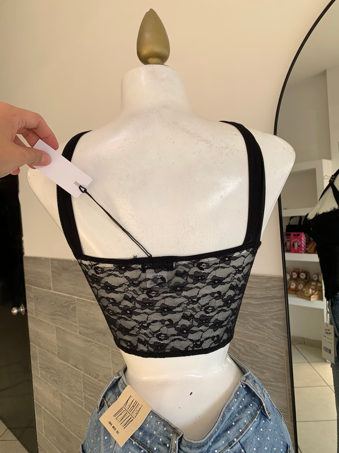 Corset negro encaje