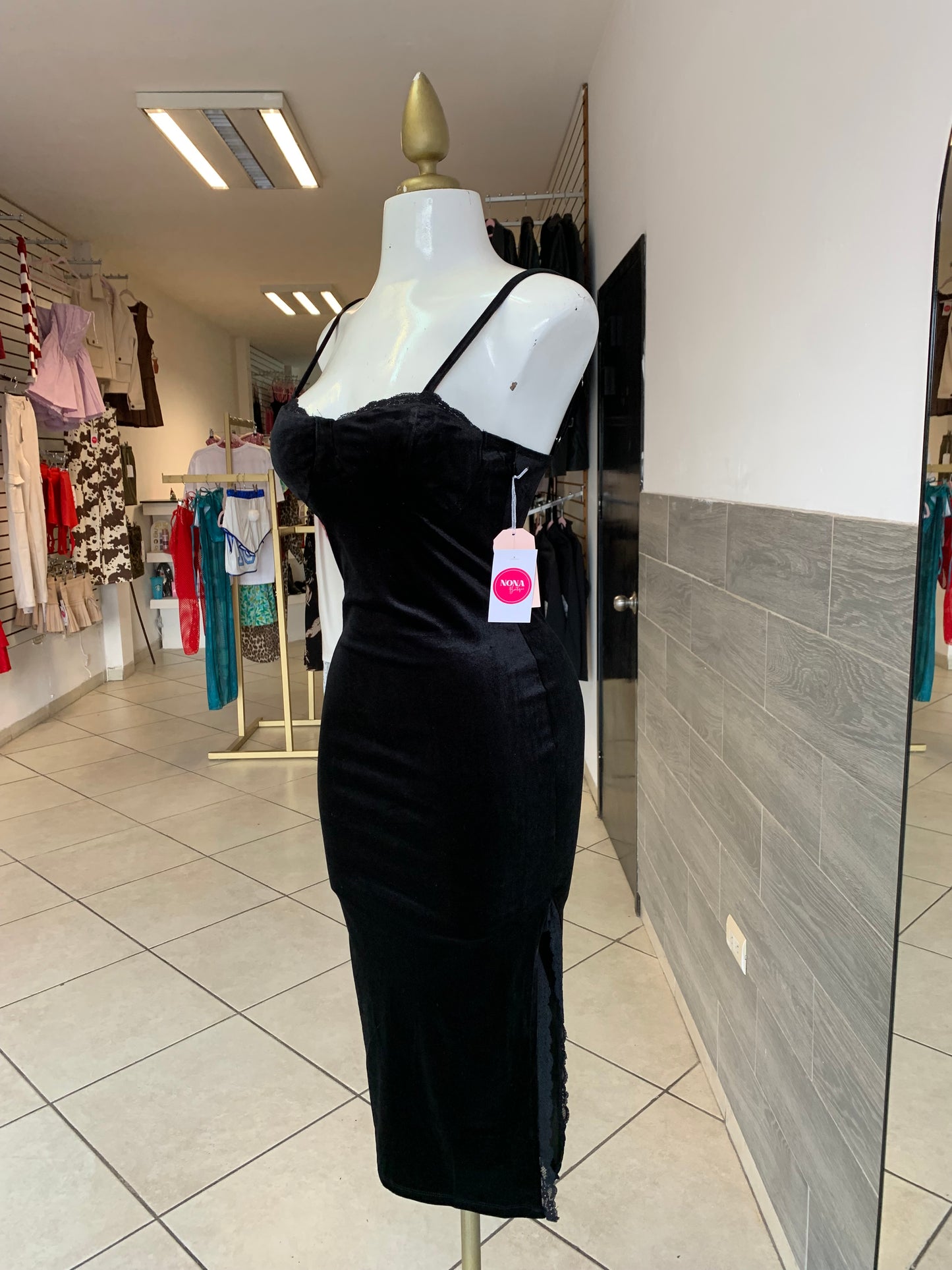 Vestido black velvet